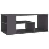 Coffee Table Grey 100x50x40 cm Engineered Wood - Front View