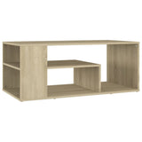 Coffee Table Sonoma Oak 100x50x40 cm Engineered Wood - Front View