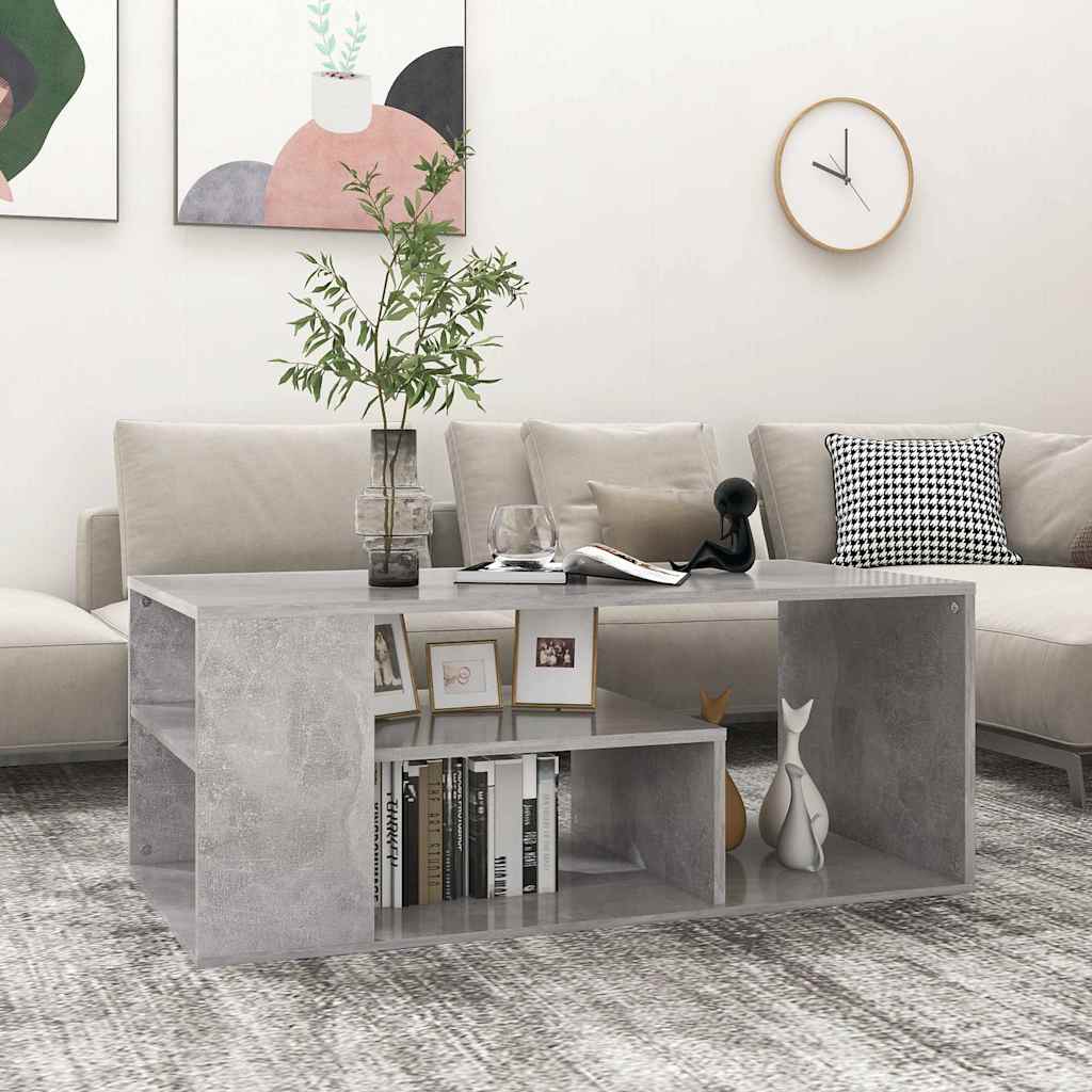 Coffee Table Concrete Grey 100x50x40 cm Engineered Wood