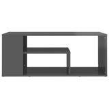 Coffee Table High Gloss Grey 100x50x40 cm Engineered Wood - Top-Down View