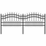 Garden Fence KAMPEN with Spear Top Black 240x75 cm Steel