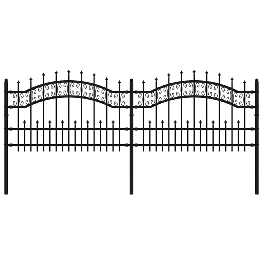 Garden Fence KAMPEN 240 x 115 cm Powder-coated steel Black