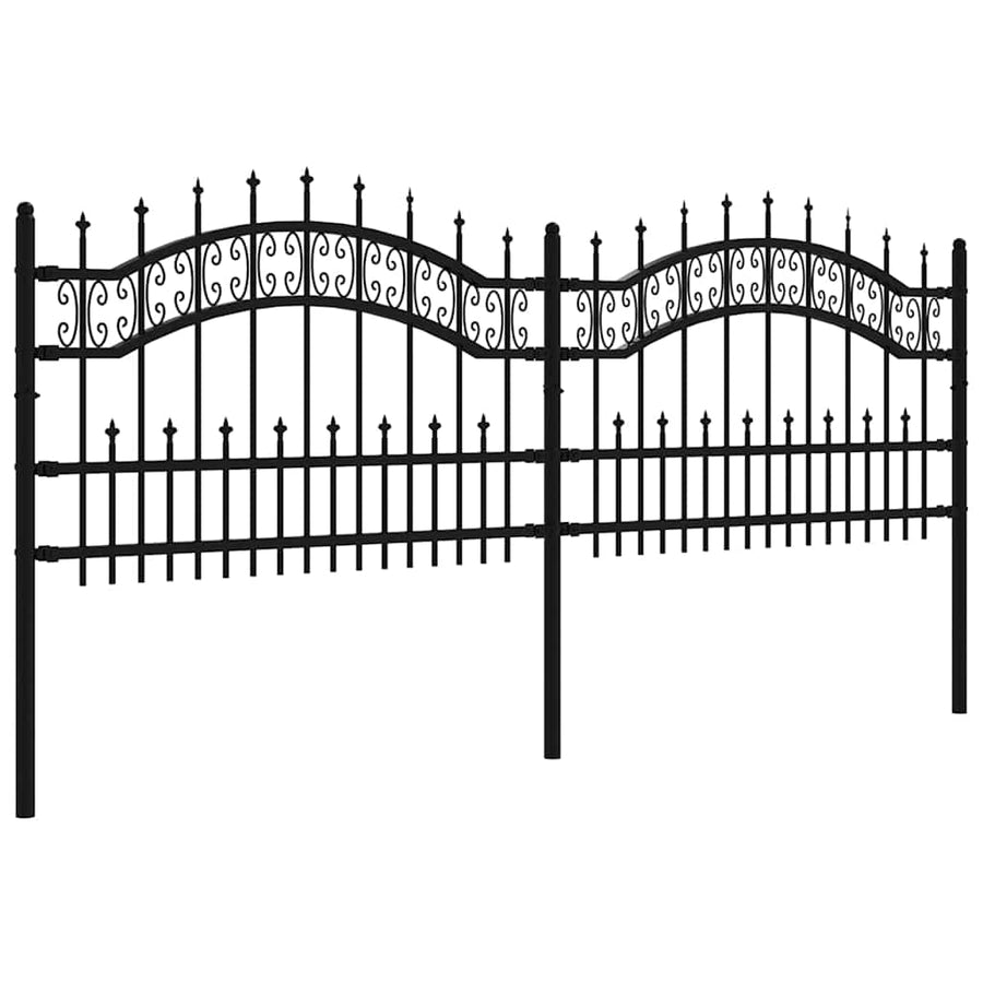 Garden Fence KAMPEN 240 x 115 cm Powder-coated steel Black