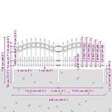 Garden Fence KAMPEN with Spear Top Black 240x75 cm Steel