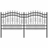 Garden Fence KAMPEN with Spear Top Black 240x100 cm Steel
