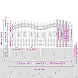 Garden Fence KAMPEN with Spear Top Black 240x100 cm Steel