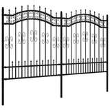 Garden Fence KAMPEN with Spear Top Black 240x125 cm Steel - Side View