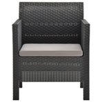 Garden Chairs with Cushions 2 pcs PP Rattan Anthracite