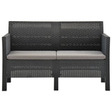 2 Piece Garden Lounge Set with Cushions PP Rattan Anthracite