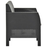2 Piece Garden Lounge Set with Cushions PP Rattan Anthracite