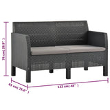 2 Piece Garden Lounge Set with Cushions PP Rattan Anthracite - Extra Image