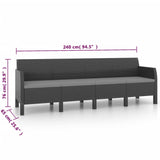 2 Piece Garden Lounge Set with Cushions PP Rattan Anthracite - Low Angle
