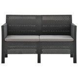 3 Piece Garden Lounge Set with Cushions PP Rattan Anthracite - Top-Down View