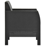 3 Piece Garden Lounge Set with Cushions PP Rattan Anthracite - Extra Image