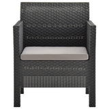 2 Piece Garden Lounge Set with Cushions PP Rattan Anthracite