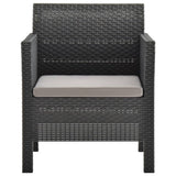2 Piece Garden Lounge Set with Cushions PP Rattan Anthracite - Top-Down View