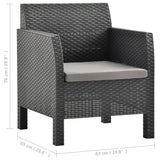 2 Piece Garden Lounge Set with Cushions PP Rattan Anthracite - Extra Image