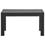 3 Piece Garden Lounge Set with Cushions PP Rattan Anthracite - Low Angle