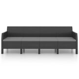 3 Piece Garden Lounge Set with Cushions PP Rattan Anthracite