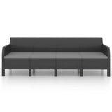 3 Piece Garden Lounge Set with Cushions PP Rattan Anthracite - Extra Image
