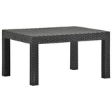 4 Piece Garden Lounge Set with Cushions PP Rattan Anthracite - Close-Up Angle