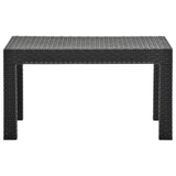 4 Piece Garden Lounge Set with Cushions PP Rattan Anthracite - Low Angle