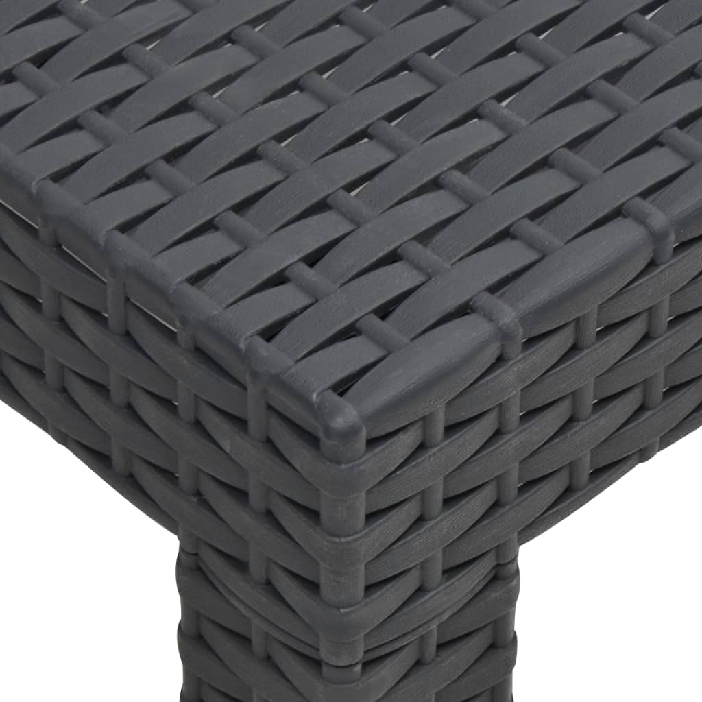 4 Piece Garden Lounge Set with Cushions PP Rattan Anthracite