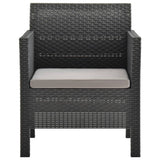 2 Piece Garden Lounge Set with Cushions PP Rattan Anthracite