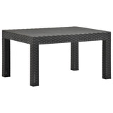 3 Piece Garden Lounge Set with Cushions PP Rattan Anthracite - Close-Up Angle