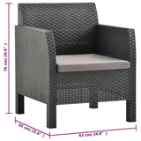 3 Piece Garden Lounge Set with Cushions PP Rattan Anthracite - Extra Image