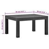 3 Piece Garden Lounge Set with Cushions PP Rattan Anthracite