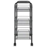 3-Tier Kitchen Trolley Black 46x26x64 cm Iron - Top-Down View