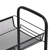 3-Tier Kitchen Trolley Black 46x26x64 cm Iron - 45-Degree Angle