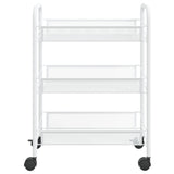 3-Tier Kitchen Trolley White 46x26x64 cm Iron - Side View