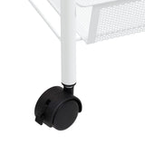 3-Tier Kitchen Trolley White 46x26x64 cm Iron - Rear View