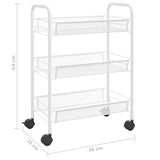 3-Tier Kitchen Trolley White 46x26x64 cm Iron - Close-Up Angle