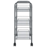 3-Tier Kitchen Trolley Grey 46x26x64 cm Iron - Top-Down View