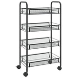 4-Tier Kitchen Trolley Black 46x26x85 cm Iron