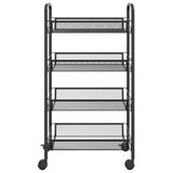 4-Tier Kitchen Trolley Black 46x26x85 cm Iron - Side View
