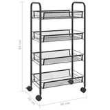 4-Tier Kitchen Trolley Black 46x26x85 cm Iron - Close-Up Angle