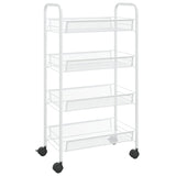 4-Tier Kitchen Trolley White 46x26x85 cm Iron - Front View