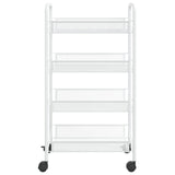 4-Tier Kitchen Trolley White 46x26x85 cm Iron - Side View