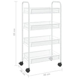 4-Tier Kitchen Trolley White 46x26x85 cm Iron - Close-Up Angle