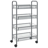 4-Tier Kitchen Trolley Grey 46x26x85 cm Iron - Front View