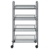4-Tier Kitchen Trolley Grey 46x26x85 cm Iron - Side View
