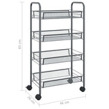 4-Tier Kitchen Trolley Grey 46x26x85 cm Iron - Close-Up Angle