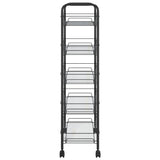 5-Tier Kitchen Trolley Black 46x26x105 cm Iron - Top-Down View