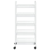 5-Tier Kitchen Trolley White 46x26x105 cm Iron - Side View
