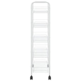 5-Tier Kitchen Trolley White 46x26x105 cm Iron - Top-Down View