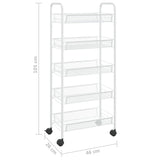 5-Tier Kitchen Trolley White 46x26x105 cm Iron - Close-Up Angle